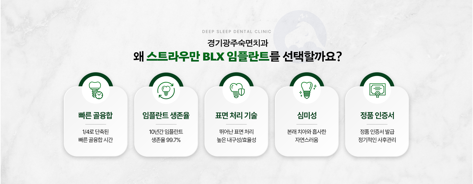 경기광주숙면치과 왜 스트라우만 BLX 임플란트를 선택할까요? 빠른 골융합, 임플란트 생존율, 표면 처리 기술, 심미성, 정품 인증서